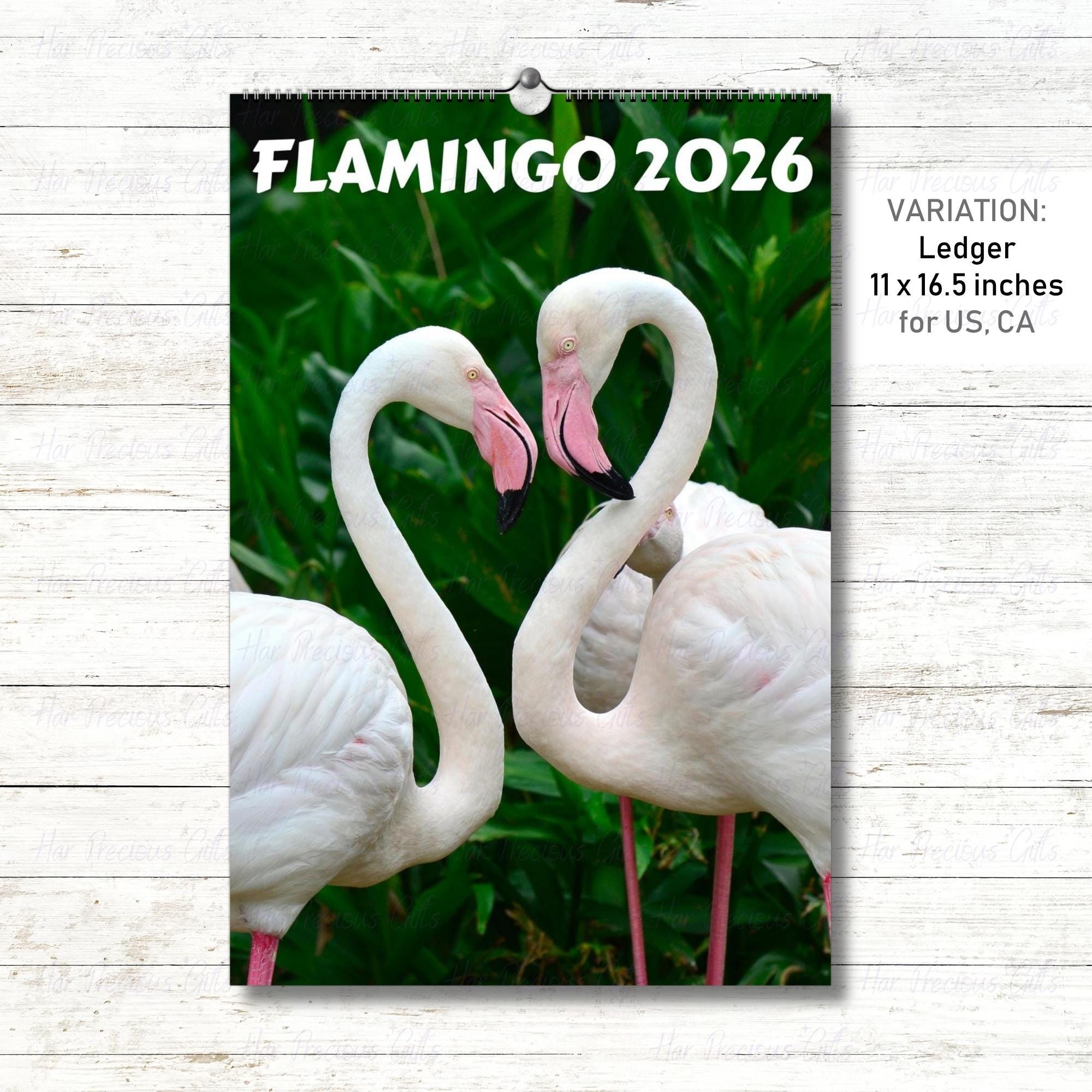 Flamingo Wall Calendar 2026