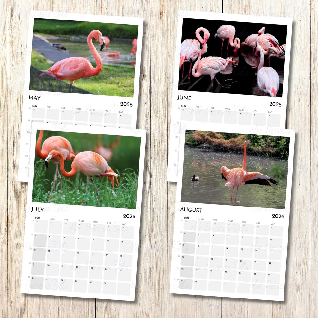 Flamingo Wall Calendar 2026