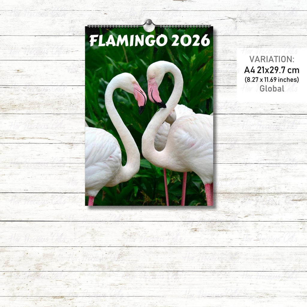 Flamingo Wall Calendar 2026