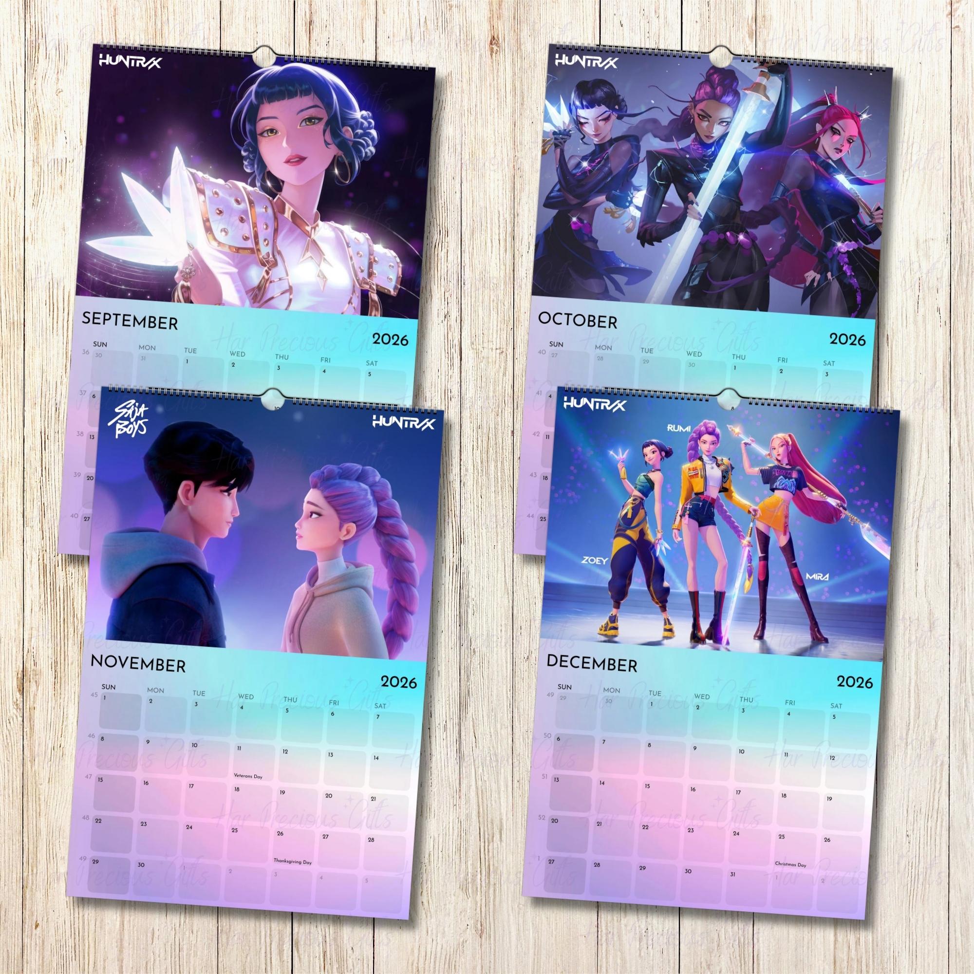 K-pop Demon Hunters 2026 Calendar