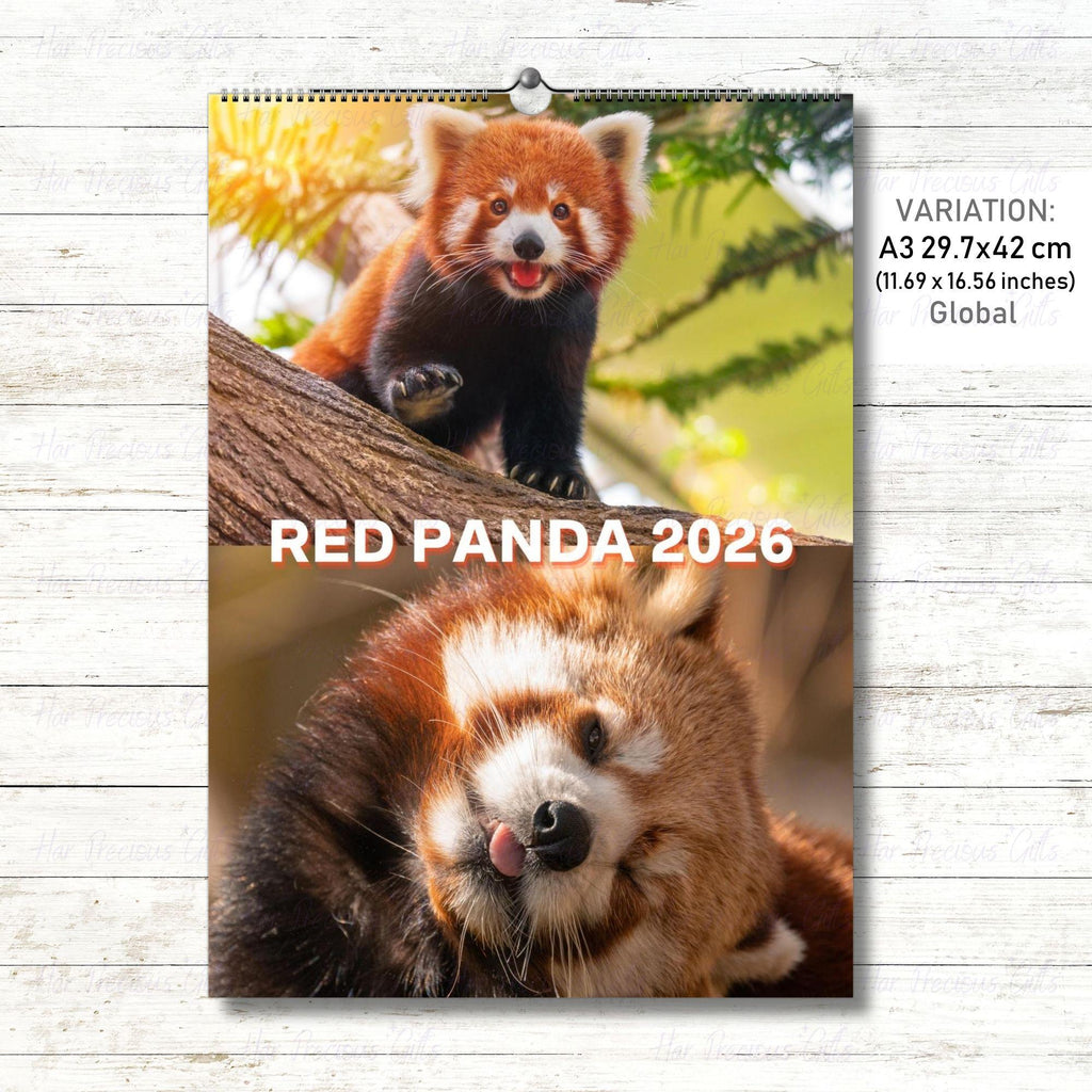 Red Panda Calendar 2026