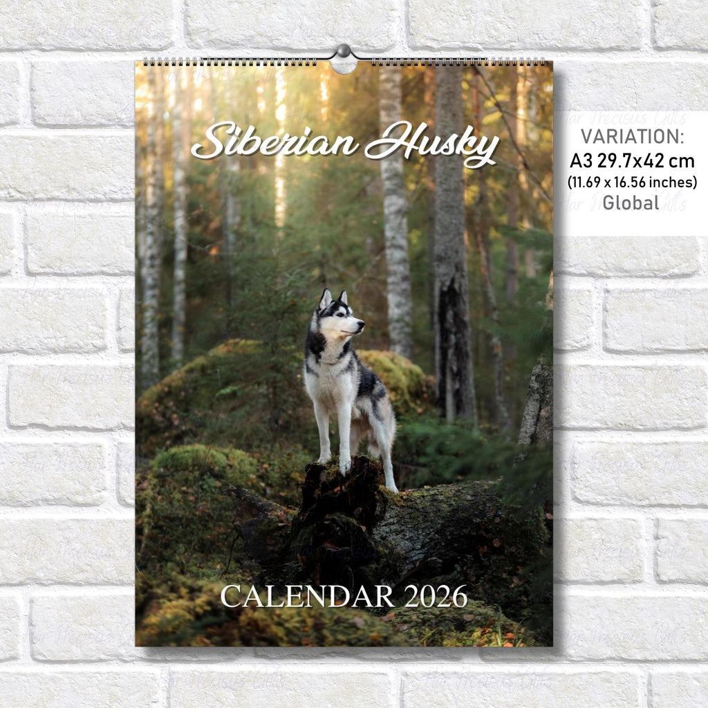 Siberian Husky Calendar 2026