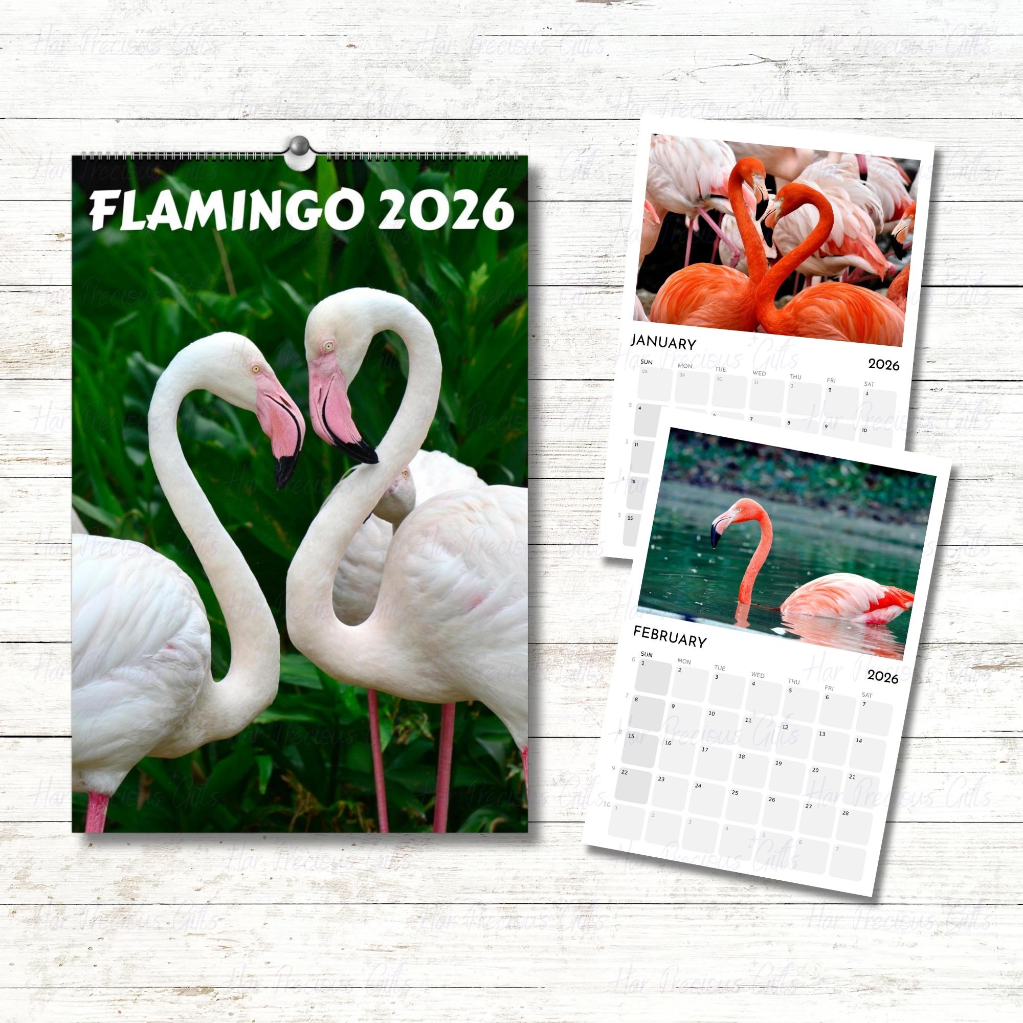 Flamingo Wall Calendar 2026