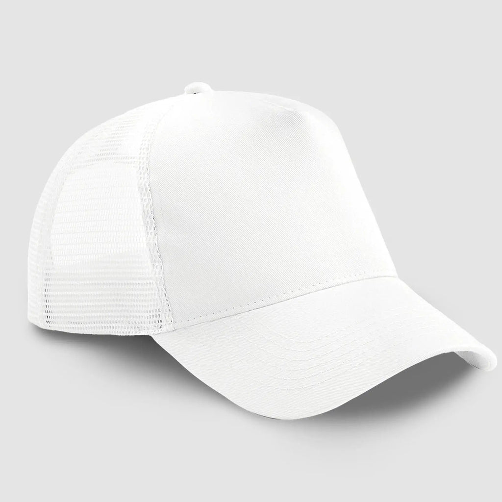 White baseball cap on a light gray background