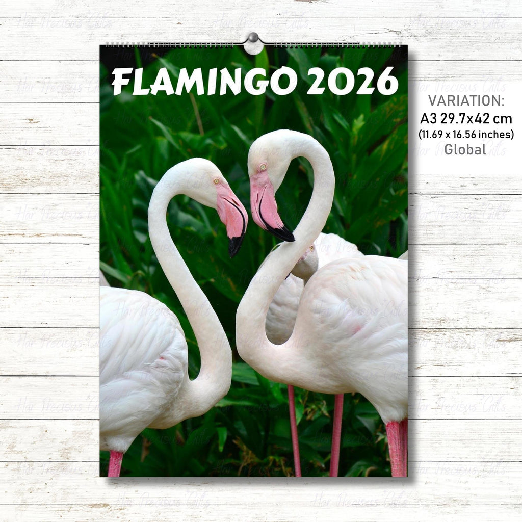 Flamingo Wall Calendar 2026